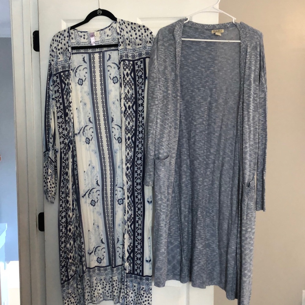 Two for one deal - both blue long cardigans